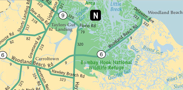 Map of Route 6 going into town